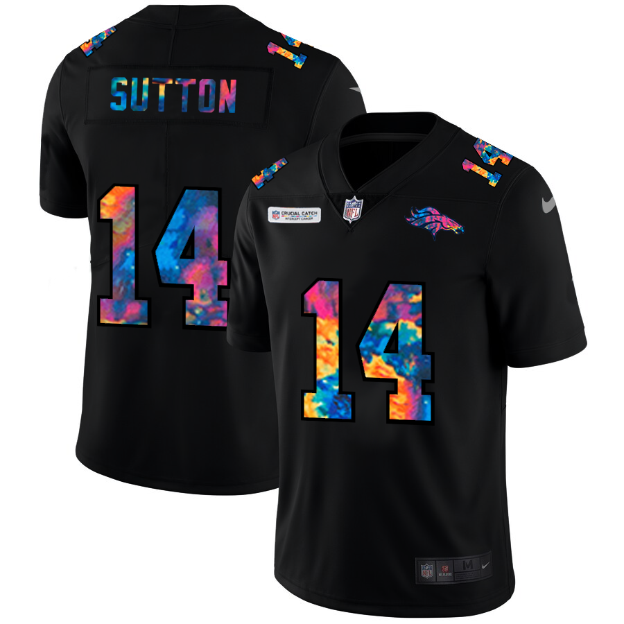 NFL Denver Broncos #14 Courtland Sutton Men Nike MultiColor Black 2020  Crucial Catch Vapor Untouchable Limited Jersey->cincinnati bengals->NFL Jersey